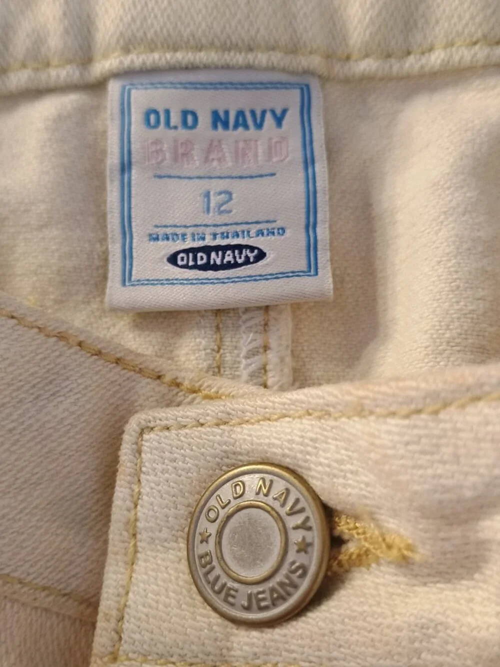 NWOT Old Navy Girl 12 Mini Jean Skirt 100% Denim Cotton 4-Pocket Cream Durable